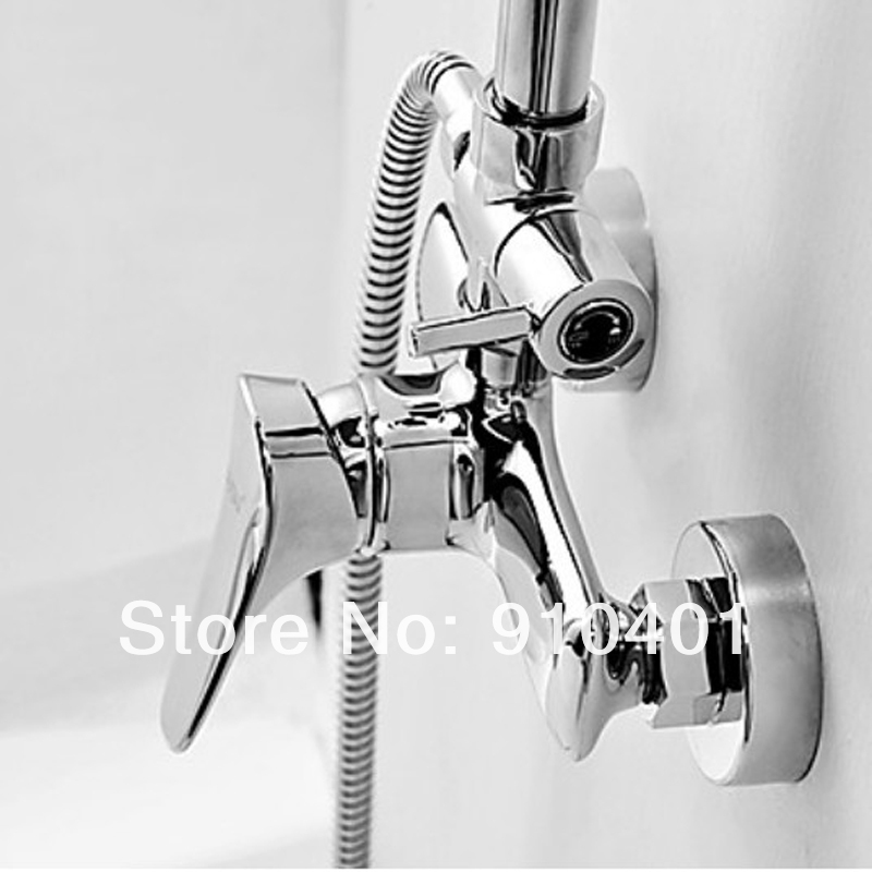 Wholesale And Retail Promotion Chrome Bathroom 8" Rain Shower Faucet Set W/ Hand Shower Mixer Tap Single Handle