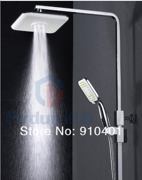 Wholesale And Retail Promotion Chrome Brass Modern Square Shower Faucet Set Bathroom Tub Mixer Tap W/ Soap Dish