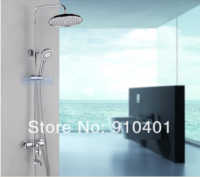 Wholesale And Retail Promotion Chrome Finish Bathroom 8" Rain Shower Faucet Bathroom Tub Mixer Tap Hand Shower