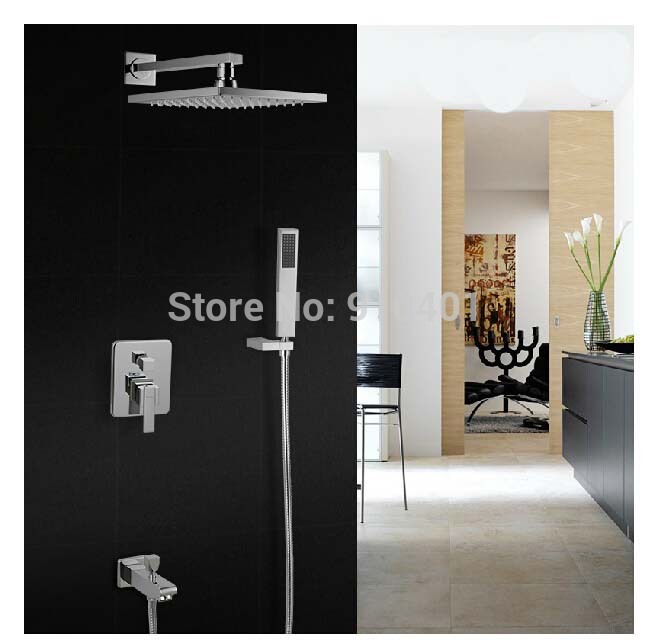 Wholesale And Retail Promotion Chrome Rain Wall Mounted Shower Head Shower Arm Single Handle Valve Mixer Tap
