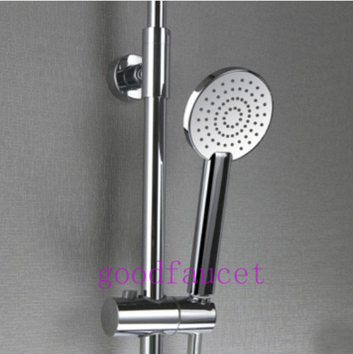 Wholesale And Retail  Promotion Chrome Wall Mounted Bathroom Rain Tub Shower Mixer Tap Faucet Set Exposed Shower