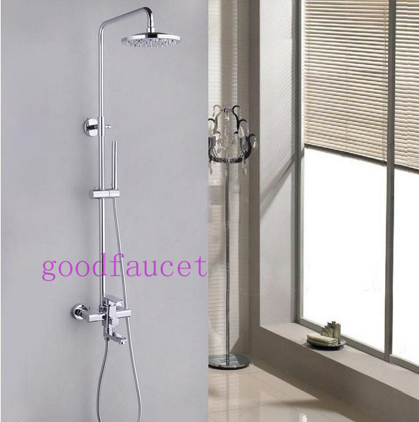 Wholesale And Retail Promotion Contemporary Chrome Bathroom Rain Shower Faucet Tub Mixer Tap W/ Handy Unit Tap