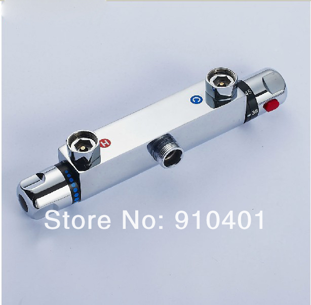 Wholesale And Retail Promotion Luxury 8" Rain Thermostatic Shower Faucet Set Shower Mixer Tap Dual Handle Mixer