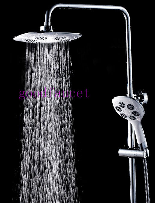 Wholesale And Retail Promotion Luxury 8" Rainfall Shower Head Mixer Tap Handspray Shower Faucet Set Tub Faucet