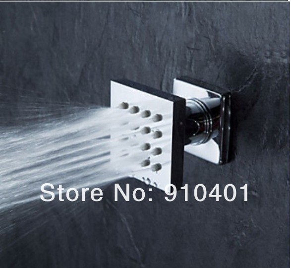 Wholesale And Retail Promotion Luxury Chrome Brass 12" Thermostatic Shower Faucet Set 6 Massage Jets Sprayer