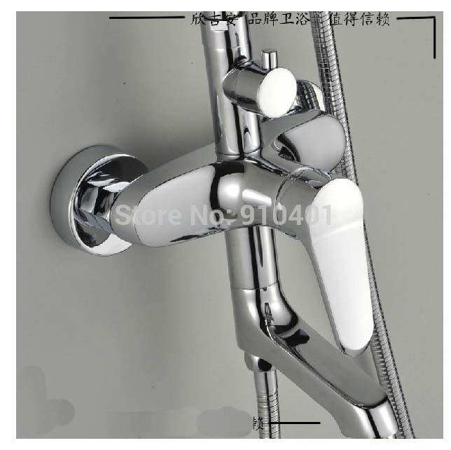 Wholesale And Retail Promotion Luxury Chrome Brass Rain Shower Modern Tub Faucet Mixer Tap W/ Hand Shower Unit