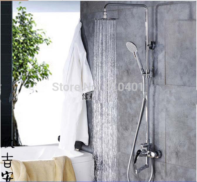 Wholesale And Retail Promotion Luxury Chrome Brass Rain Shower Modern Tub Faucet Mixer Tap W/ Hand Shower Unit