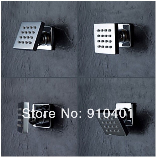 Wholesale And Retail Promotion Luxury Rain Waterfall Shower Head Thermostatic Valve Massage Jets W/ Hand Shower