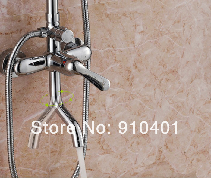 Wholesale And Retail Promotion Luxury Wall Mounted Bathroom Shower Faucet Batub Mixer W/ LED Color Hand Shower