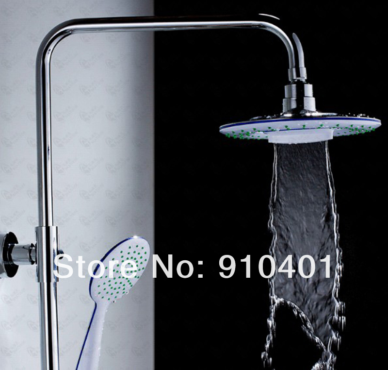 Wholesale And Retail Promotion Luxury Wall Mounted Chrome Bathtub Shower Faucet 8" Rain Shower Column Mixer Tap