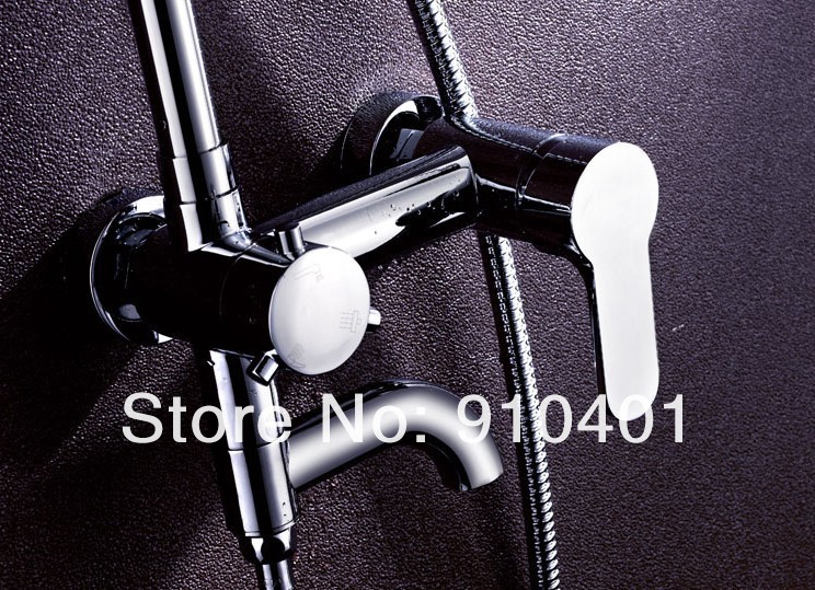 Wholesale And Retail Promotion Luxury Wall Mounted Chrome Finish Bathroom Shower Faucet Set 8