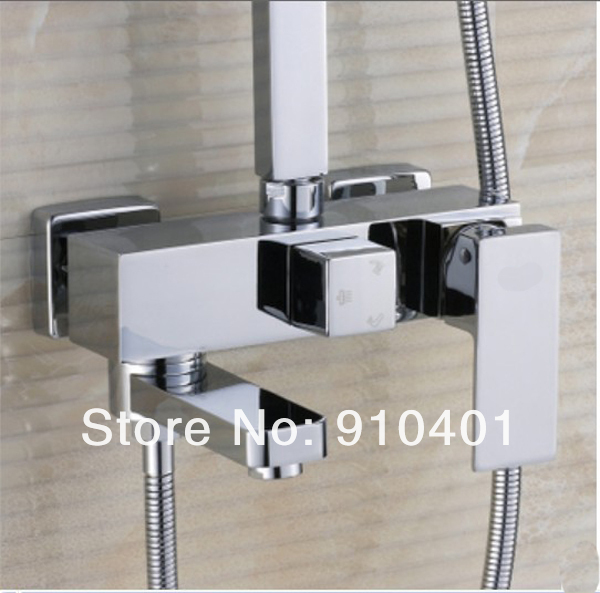 Wholesale And Retail Promotion Modern Bathroom Shower Faucet Set 8" Rain Square Shower Head Bathtub Mixer Tap