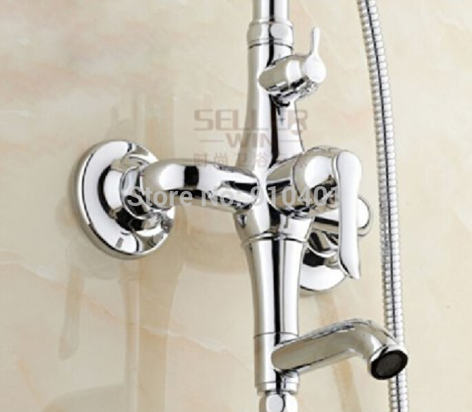 Wholesale And Retail Promotion Modern Chrome Brass Rain Shower Faucet Bathroom Tub Mixer Tap With Hand Shower
