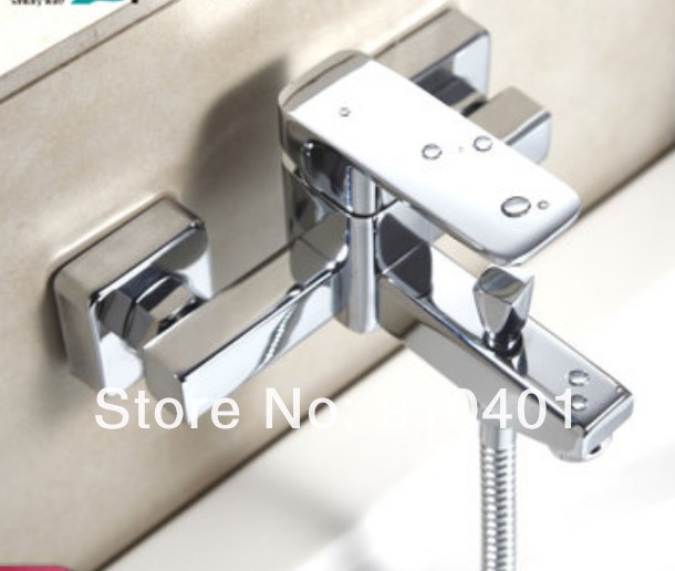 Wholesale And Retail Promotion  Modern Chrome Brass Wall Mounted Bathroom Tub Faucet With Hand Shower Mixer Tap
