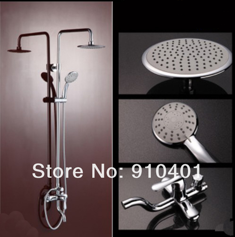 Wholesale And Retail Promotion NEW Bathroom Tub Faucet Shower Wall Mounted Shower Column Set Mixer Tap Chrome