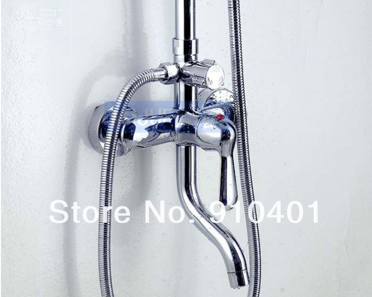 Wholesale And Retail Promotion NEW Chrome Brass Wall Mounted Bathroom Shower Faucet Set Tub Mixer Hand Shower