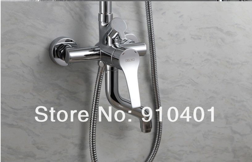 Wholesale And Retail Promotion NEW High End Rainfall Bath Shower Faucets Chrome Brass Shower Sink Mixer Faucet