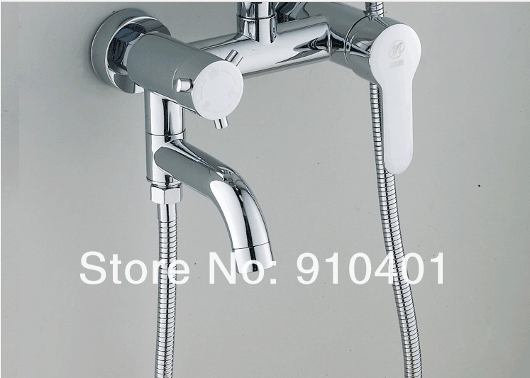 Wholesale And Retail Promotion NEW Luxury Wall Mounted Bathroom Shower Faucet Set 8