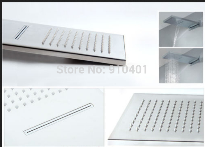 Wholesale And Retail Promotion NEW Luxury Waterfall Rainfall Shower Head Single Handle Valve Mixer Tap Shower
