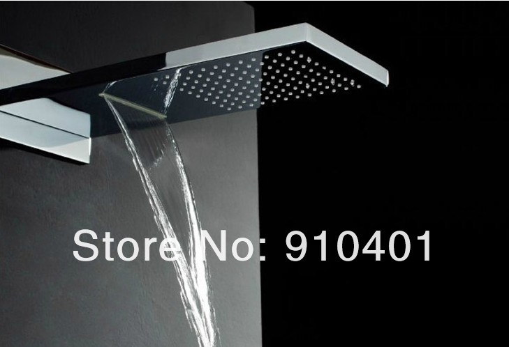 Wholesale And Retail Promotion NEW Modern Luxury Waterfall Rainfall Solid Brass Shower Faucet With Shower Valve