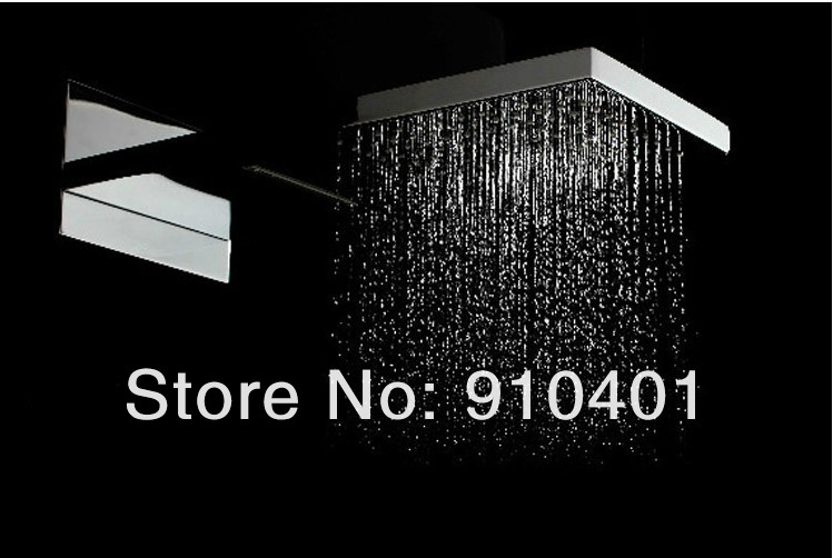 Wholesale And Retail Promotion NEW Modern Luxury Waterfall Rainfall Solid Brass Shower Faucet With Shower Valve