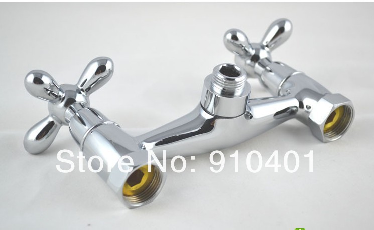 Wholesale And Retail Promotion NEW Polished Chrome Wall Mounted Bathroom Shower Faucet Set Sprayer Mixer Tap