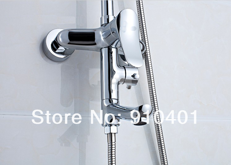 Wholesale And Retail Promotion NEW Wall Mounted 8" Round Rain Shower Faucet Set Bathtub Mixer Tap Chrome Finish