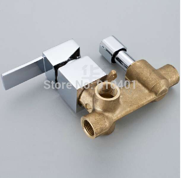 Wholesale And Retail Promotion NEW Wall Mounted Chrome Brass Rain Shower Faucet Set Shower Arm Valve Mixer Tap