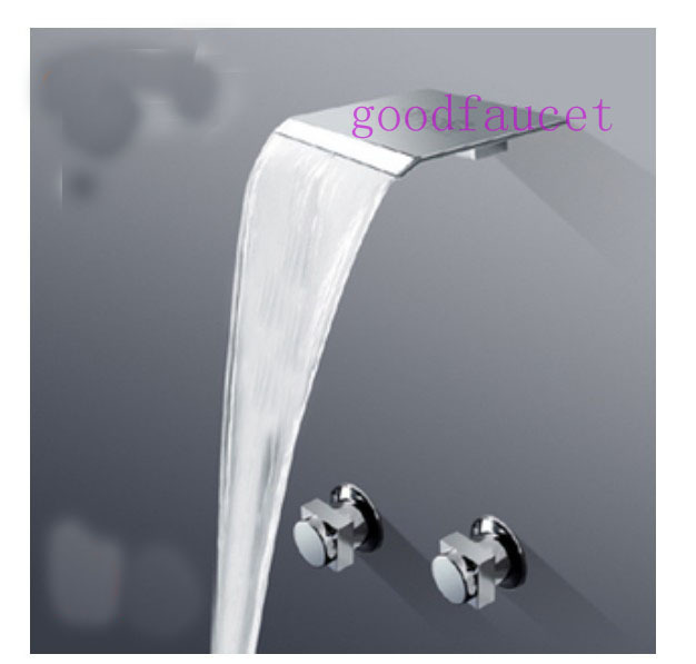 Wholesale And Retail  Promotion NEW Wall Mounted Rainfall Bathroom Shower Faucet W/ Hand Shower Mixer Tap Chrome