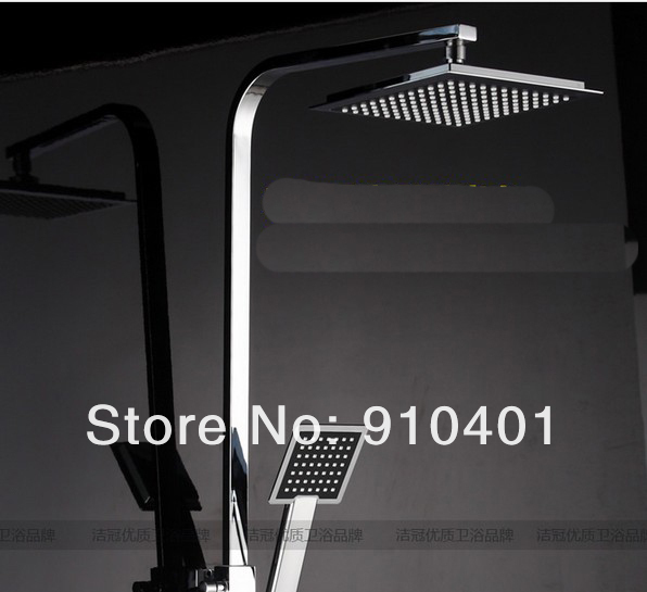 Wholesale And Retail Promotion Square Style 8" Rain Shower Faucet Set Bathtub Shower Mixer Tap Shower Column