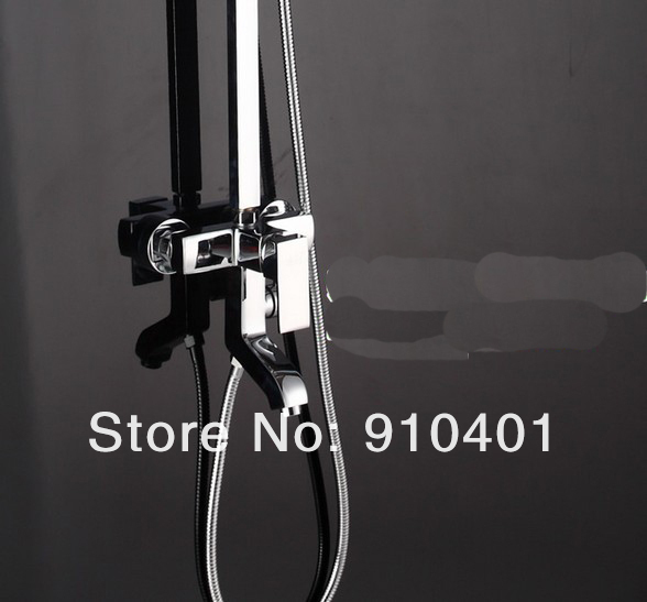 Wholesale And Retail Promotion Square Style 8" Rain Shower Faucet Set Bathtub Shower Mixer Tap Shower Column