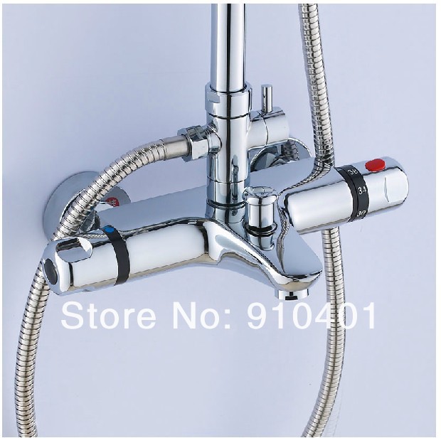 Wholesale And Retail Promotion Thermostatic Luxury Wall Mounted 8" Round Rain Shower Faucet Set Tub Mixer Tap