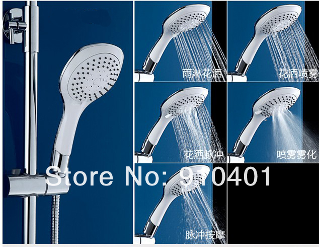 Wholesale And Retail Promotion Wall Mounted 8" Rain Shower Faucet Set Bathtub Shower Mixer Tap Chrome Finish