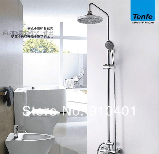 Wholesale And Retail Promotion Wall Mounted 8" Round Rain Shower Faucet Bathroom Shower Mixer Tap Shower Column