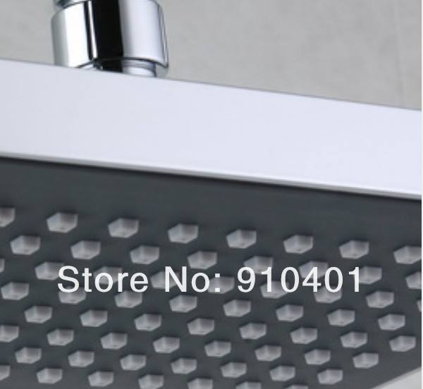 Wholesale And Retail Promotion  Wall Mounted 8" Square Rain Shower Faucet Bathtub Mixer Tap Shower Column Chrome
