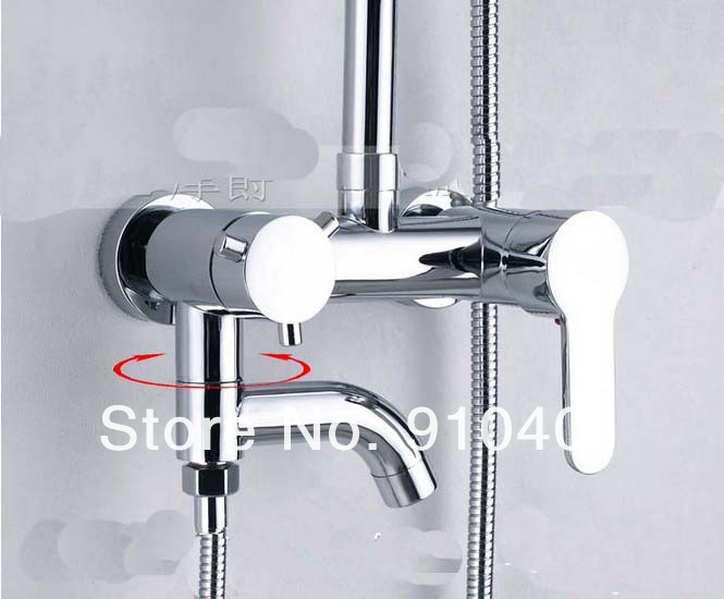 Wholesale And Retail Promotion Wall Mounted Bathroom Shower Faucet Set 8" Square Rain Shower Head W/ Tub Faucet