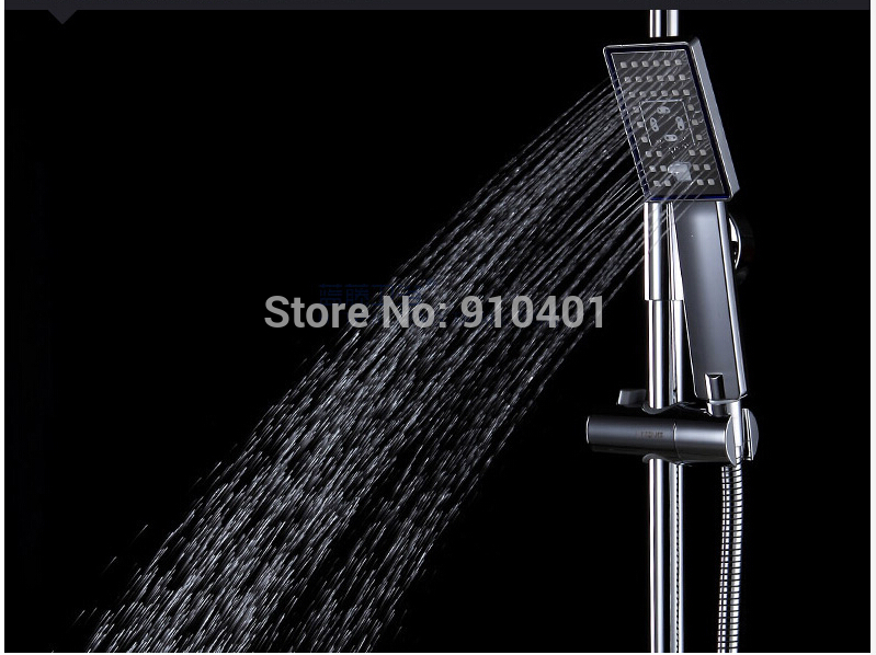 Wholesale And Retail Promotion Wall Mounted Exposed Rain Shower Faucet Single Handle Tub Mixer Tap Shower Set