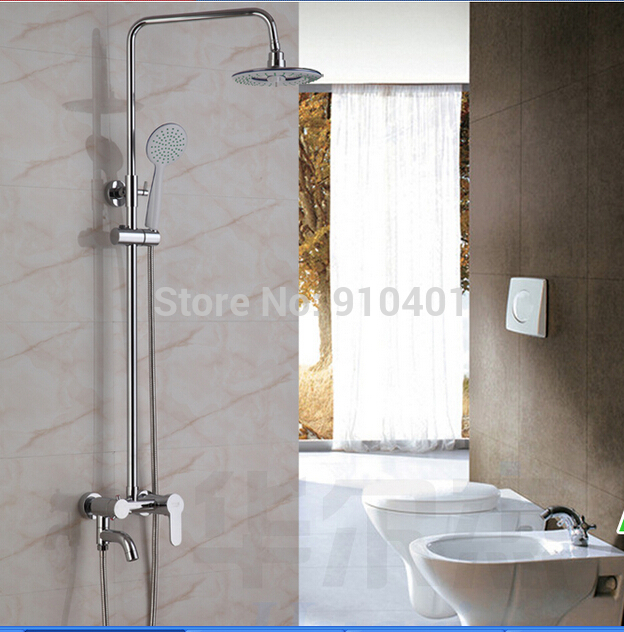 Wholesale And Retail Promotion Wall Mounted Rain Shower Faucet Waterfall Shower Head Tub Mixer Tap Hand Shower