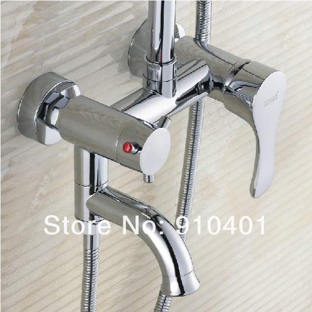 Wholesale And Retail Promotion Wall Mounted Round Rain Shower Faucet Set Bathroom Tub Mixer Tap W/ Soap Dish