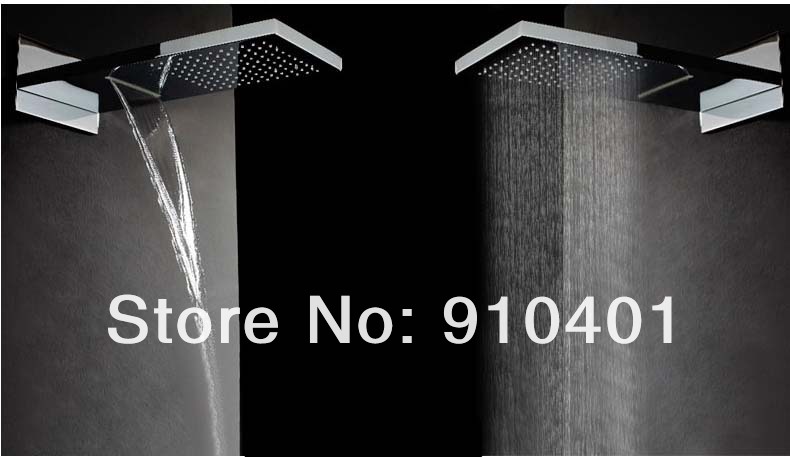 Wholesale And Retail Promotion Wall Mounted Thermostatic Waterfall Rain Shower Head Dual Handles Valve Mixer