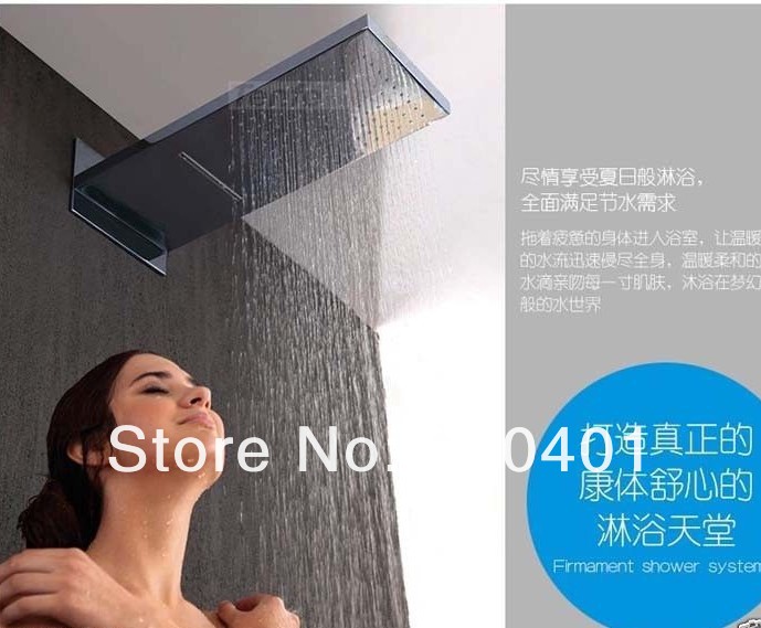 Wholesale And Retail Promotion Waterfall Rainfall Shower Set Faucet Chrome Brass Luxury Shower Faucet Mixer Tap