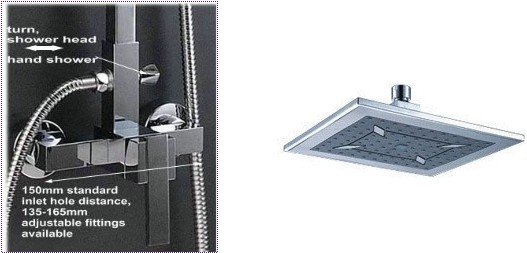 rainfall contemporary shower set with handy unit tap hand shower  with slide bar LX-9050