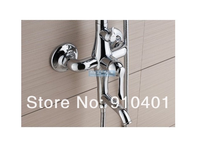 wholesale and retail Promotion Luxury Exposed Chrome Rain Shower Faucet Set Bathroom Tub Mixer Tap Hand Shower