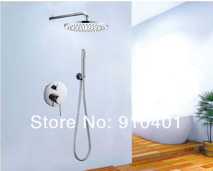 wholesale and retail Promotion Luxury Wall Mounted Round Rain Shower Faucet Single Handle With Hand Shower Unit