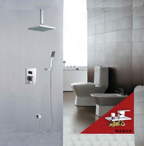wholesale and retail Promotion NEW Celling Mounted Chrome 8" Rain Shower Faucet Single Handle Valve Mixer Tap