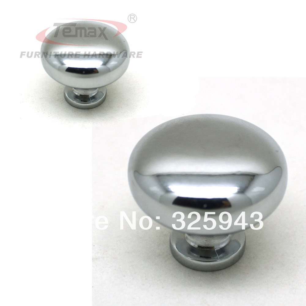 New Solid 30mm Zinc Alloy mushroom chrome polished DRESSER KITCHEN CABINET KNOBS PULL