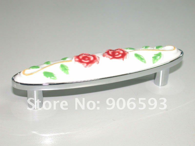 10pcs lot free shipping Porcelain square painting cabinet knob\porcelain handle\porcelain knob