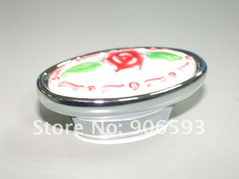 10pcs lot free shipping Porcelain square pastoralism cabinet knob\porcelain handle\porcelain knob