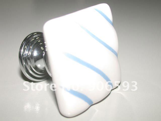 10pcs lot free shipping Porcelain square pastoralism cabinet knob\porcelain handle\porcelain knob