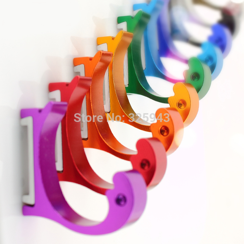 New 1pc Brown Clothing Hooks Space Alumimum Home DIY Towel Hanger Hooks Wall-mounted 10 Kinds Color to Chose
